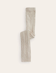 Cable Footless Tights - Oatmeal Marl