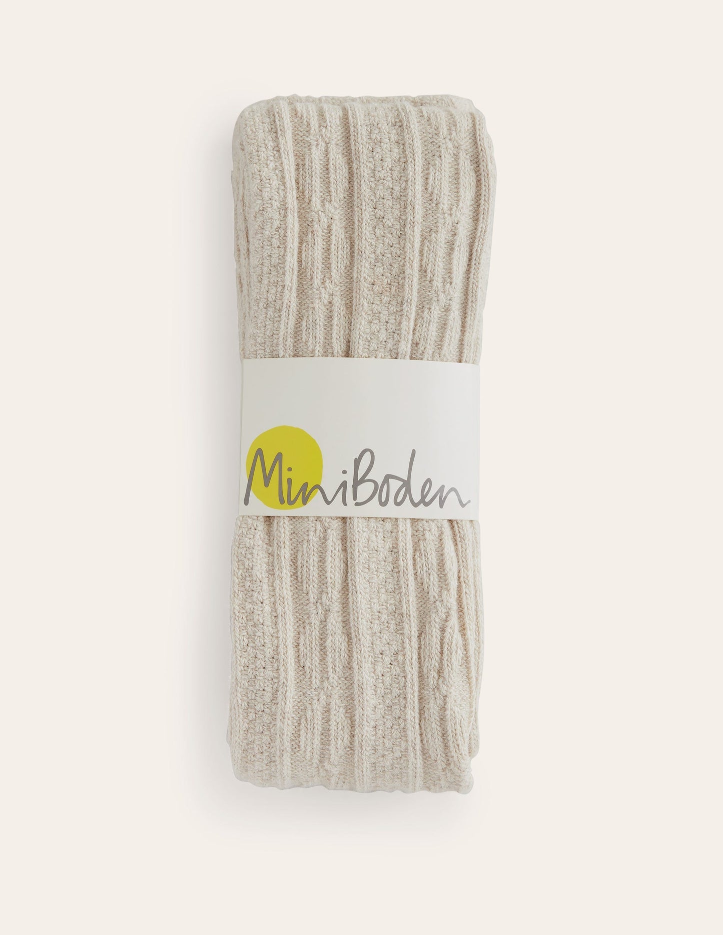 Cable Footless Tights - Oatmeal Marl