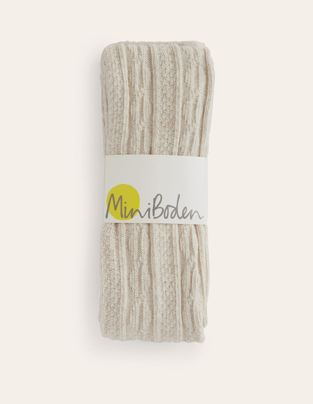 Cable Footless Tights - Oatmeal Marl