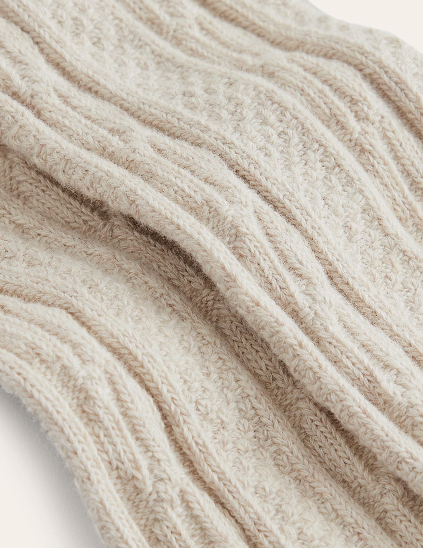 Cable Footless Tights - Oatmeal Marl