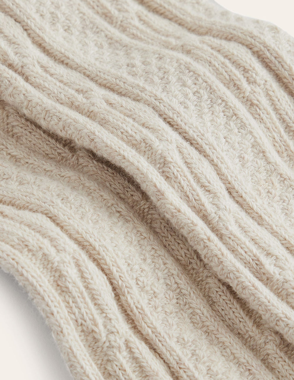 Cable Footless Tights - Oatmeal Marl