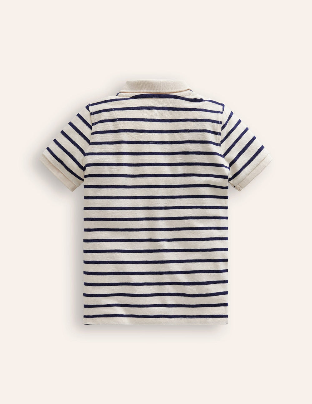 Piqué Polo Shirt - Ivory/College Navy