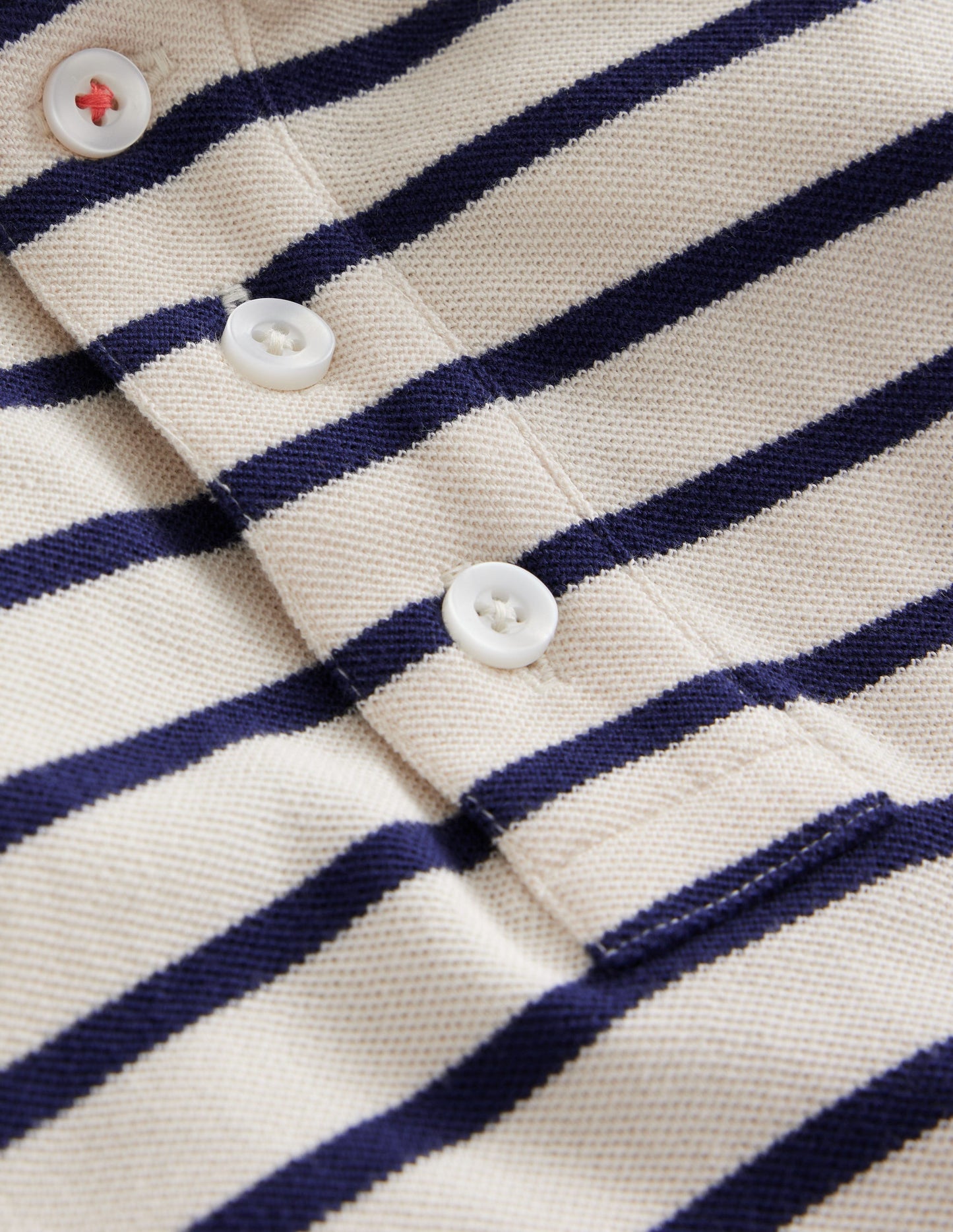 Piqué Polo Shirt - Ivory/College Navy