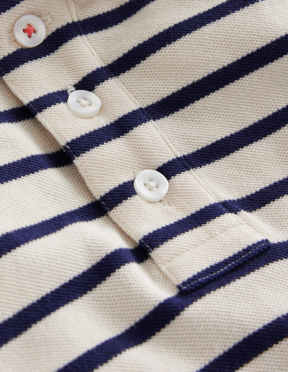 Piqué Polo Shirt - Ivory/College Navy