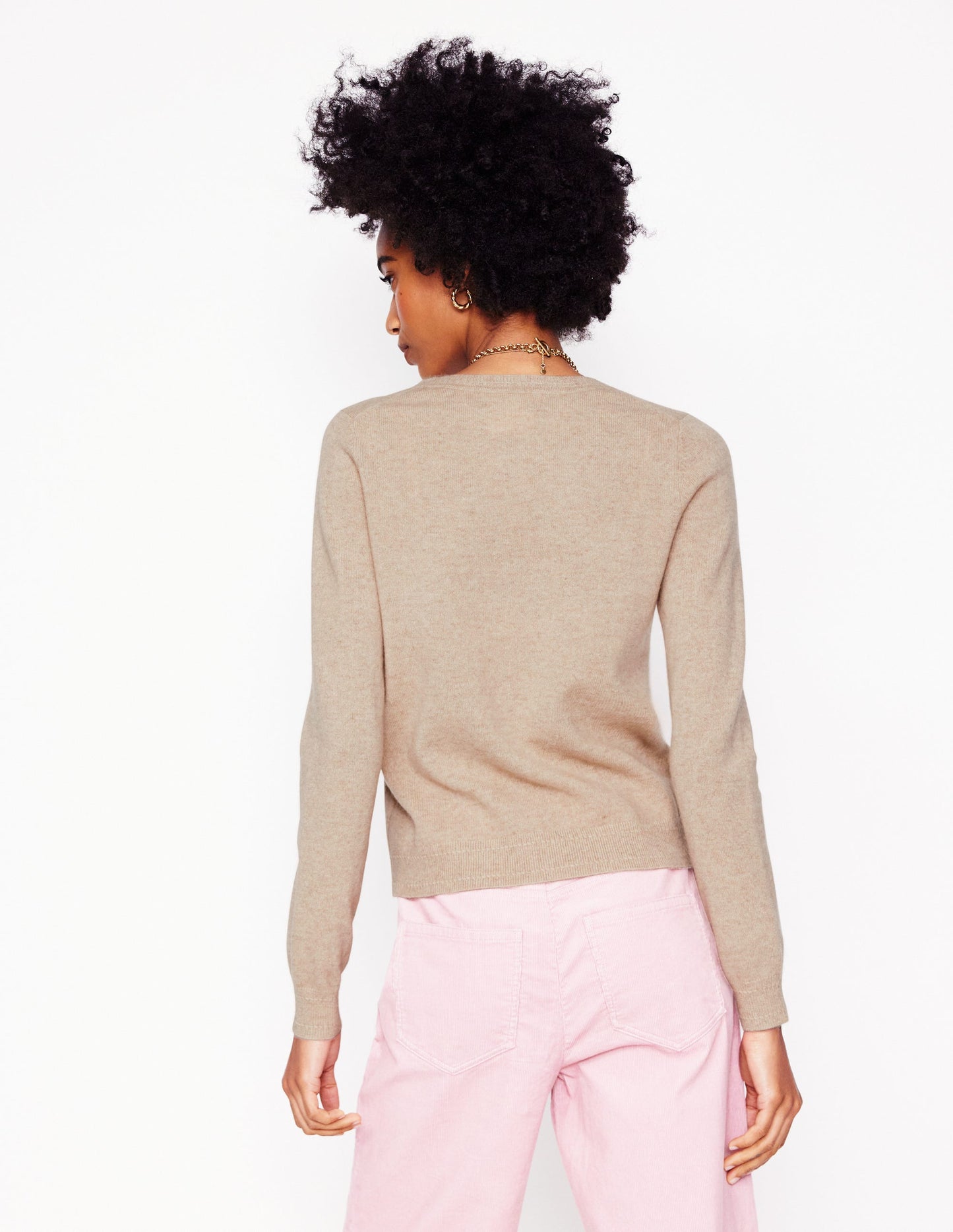 Eva Cashmere V - Neck Sweater - Chinchilla Melange