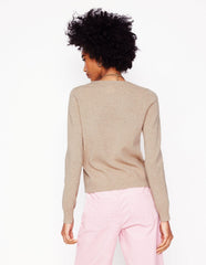 Eva Cashmere V - Neck Sweater - Chinchilla Melange
