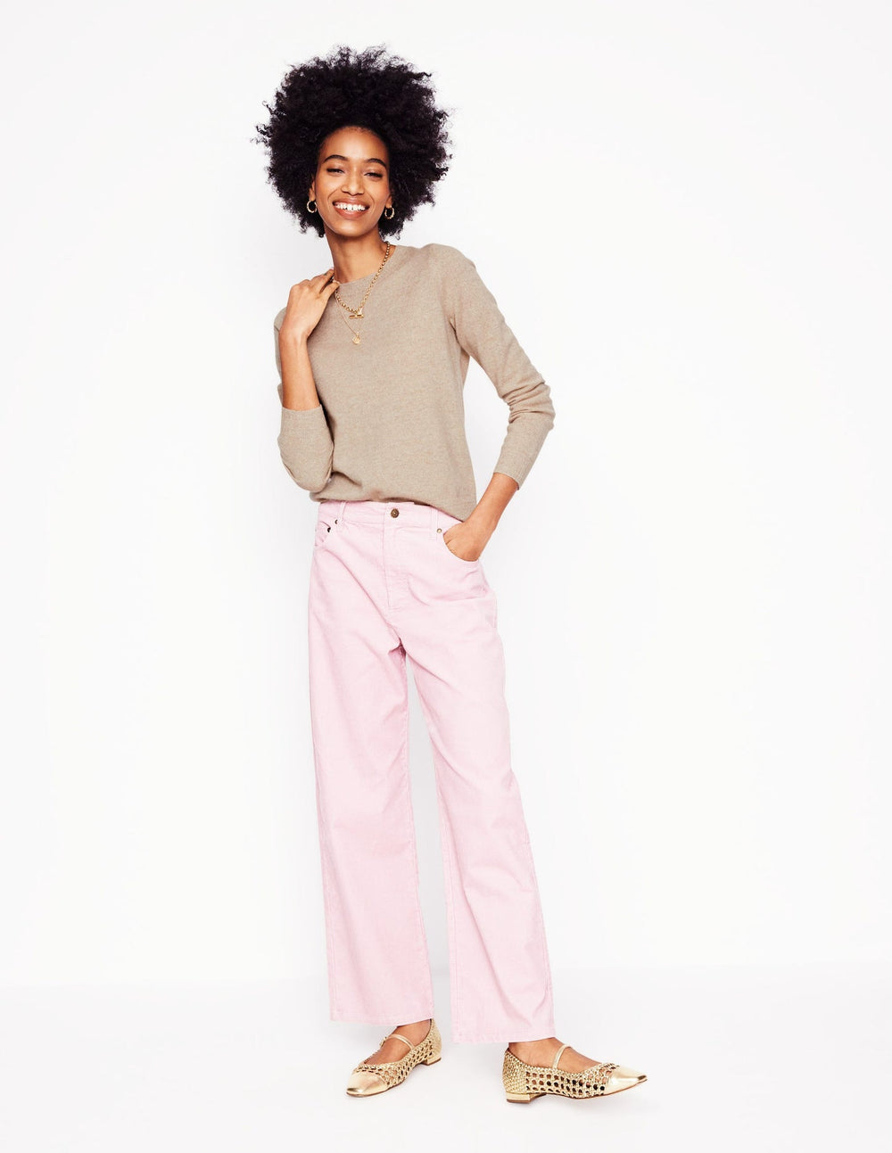 Eva Cashmere V - Neck Sweater - Chinchilla Melange