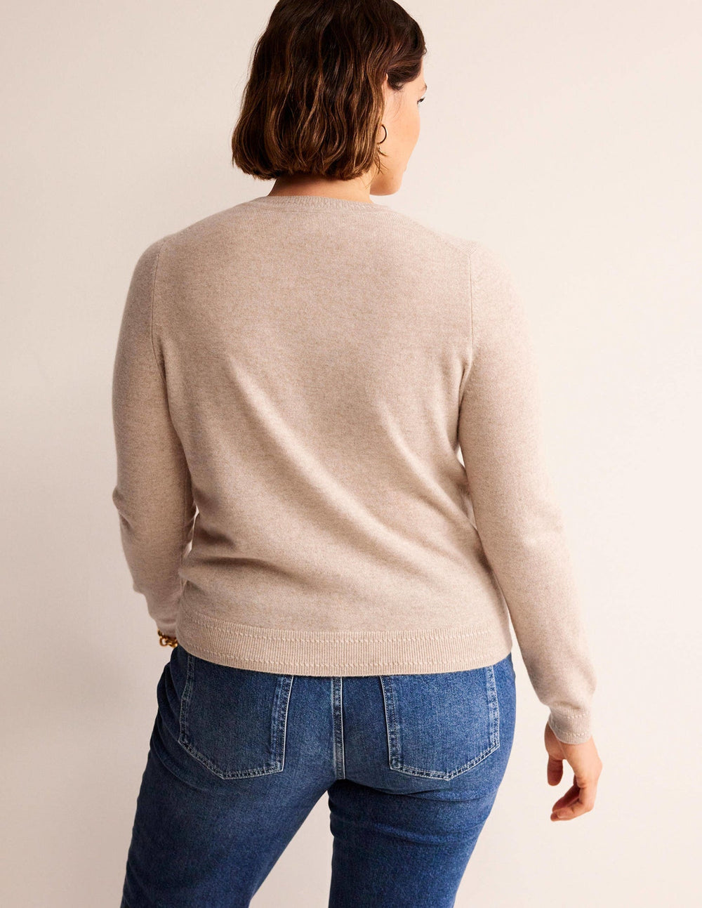 Eva Cashmere V - Neck Sweater - Chinchilla Melange