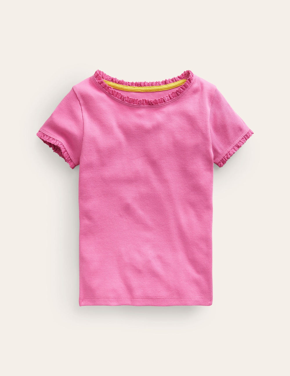 Ribbed Short Sleeve T-shirt - Strawberry Ice