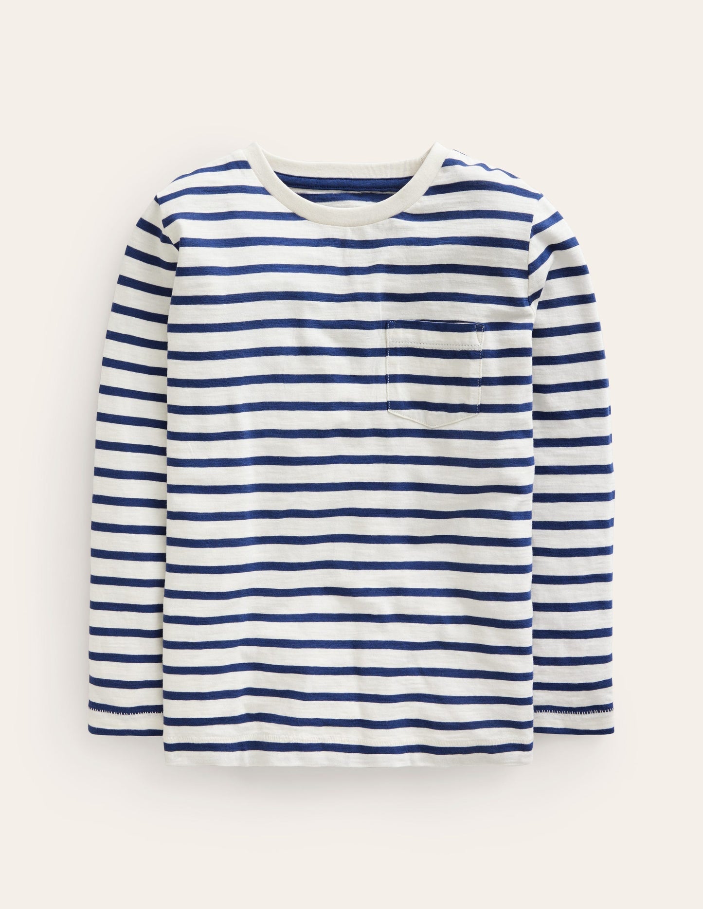 Everyday Long Sleeve T-shirt - Soft Ivory/ College Navy