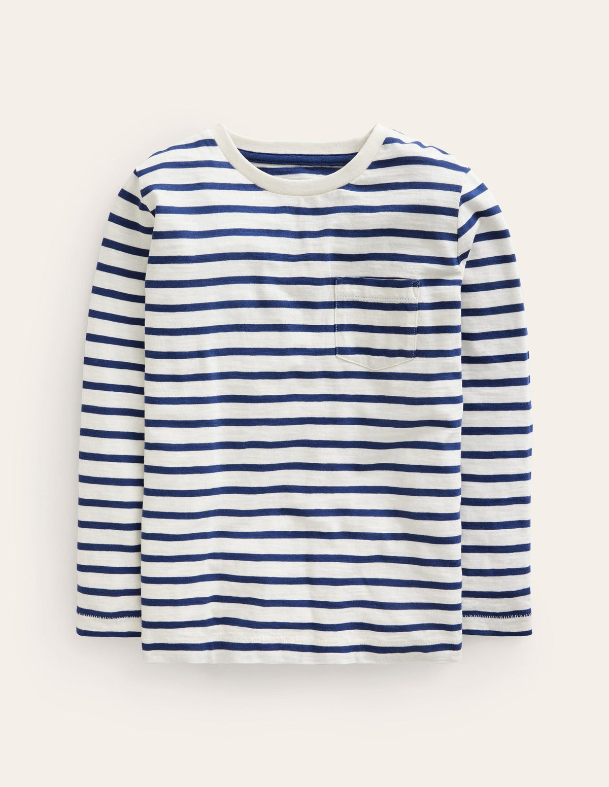 Everyday Long Sleeve T-shirt - Soft Ivory/ College Navy