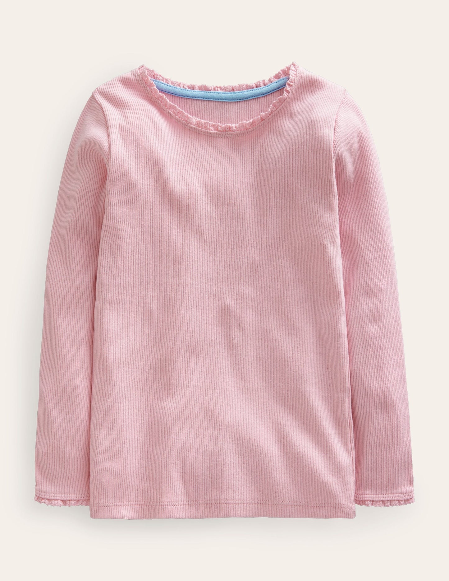 Ribbed Long Sleeve T-shirt - French Pink
