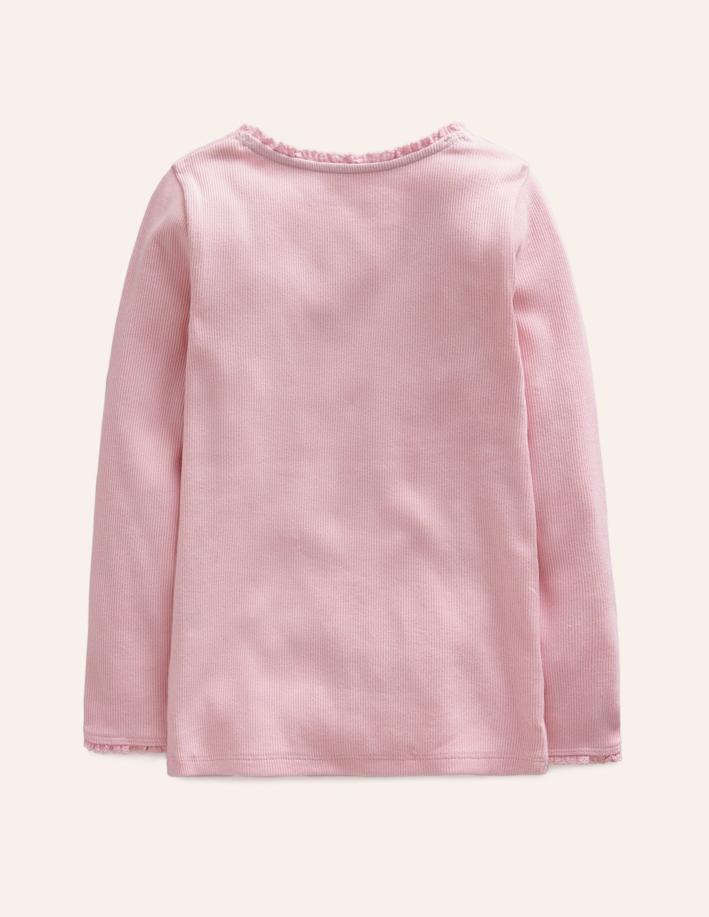 Ribbed Long Sleeve T-shirt - French Pink