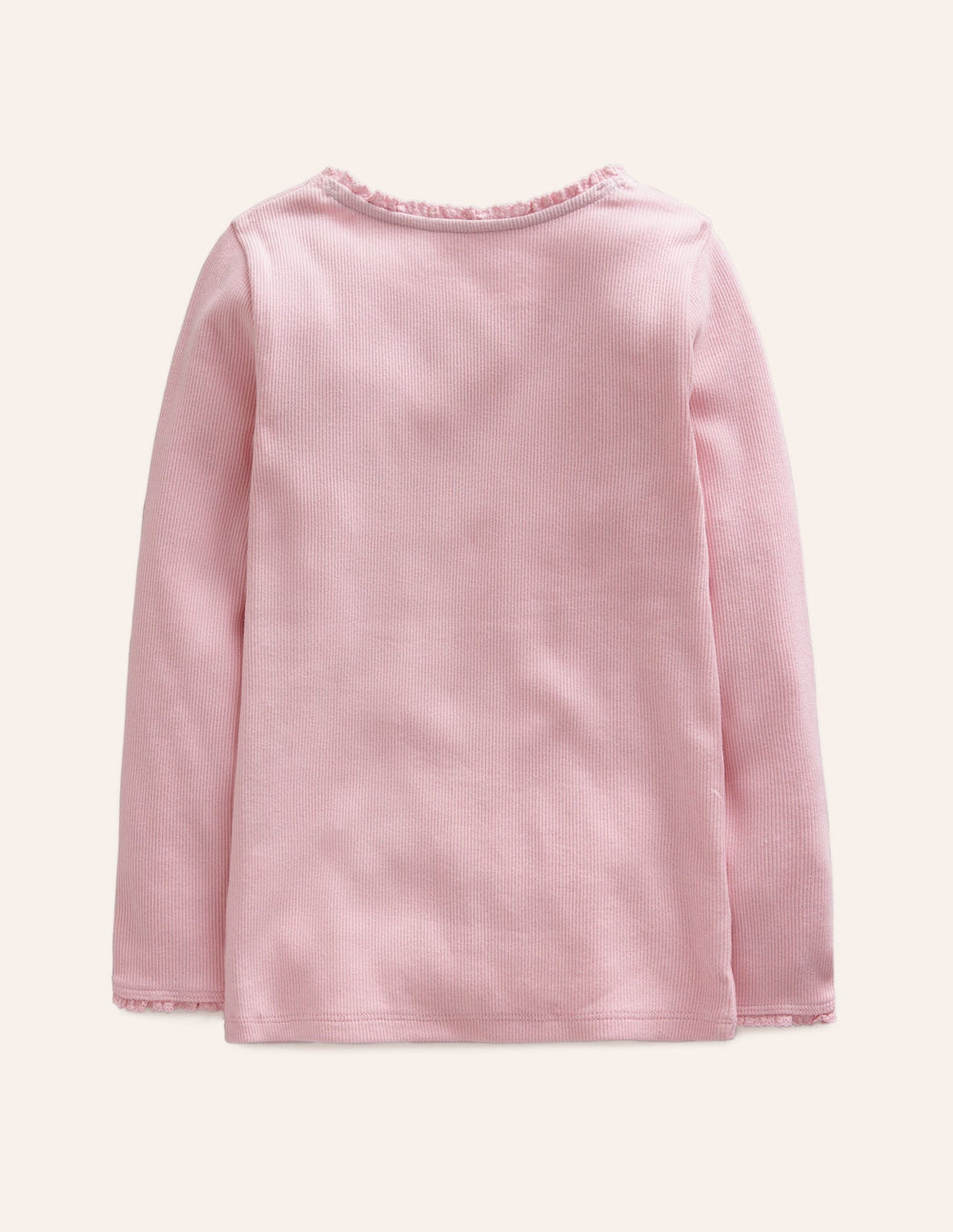 Ribbed Long Sleeve T-shirt - French Pink