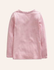 Ribbed Long Sleeve T-shirt - French Pink