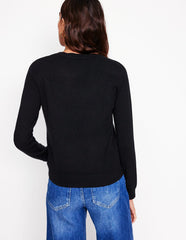 Eva Cashmere V - Neck Sweater - Black