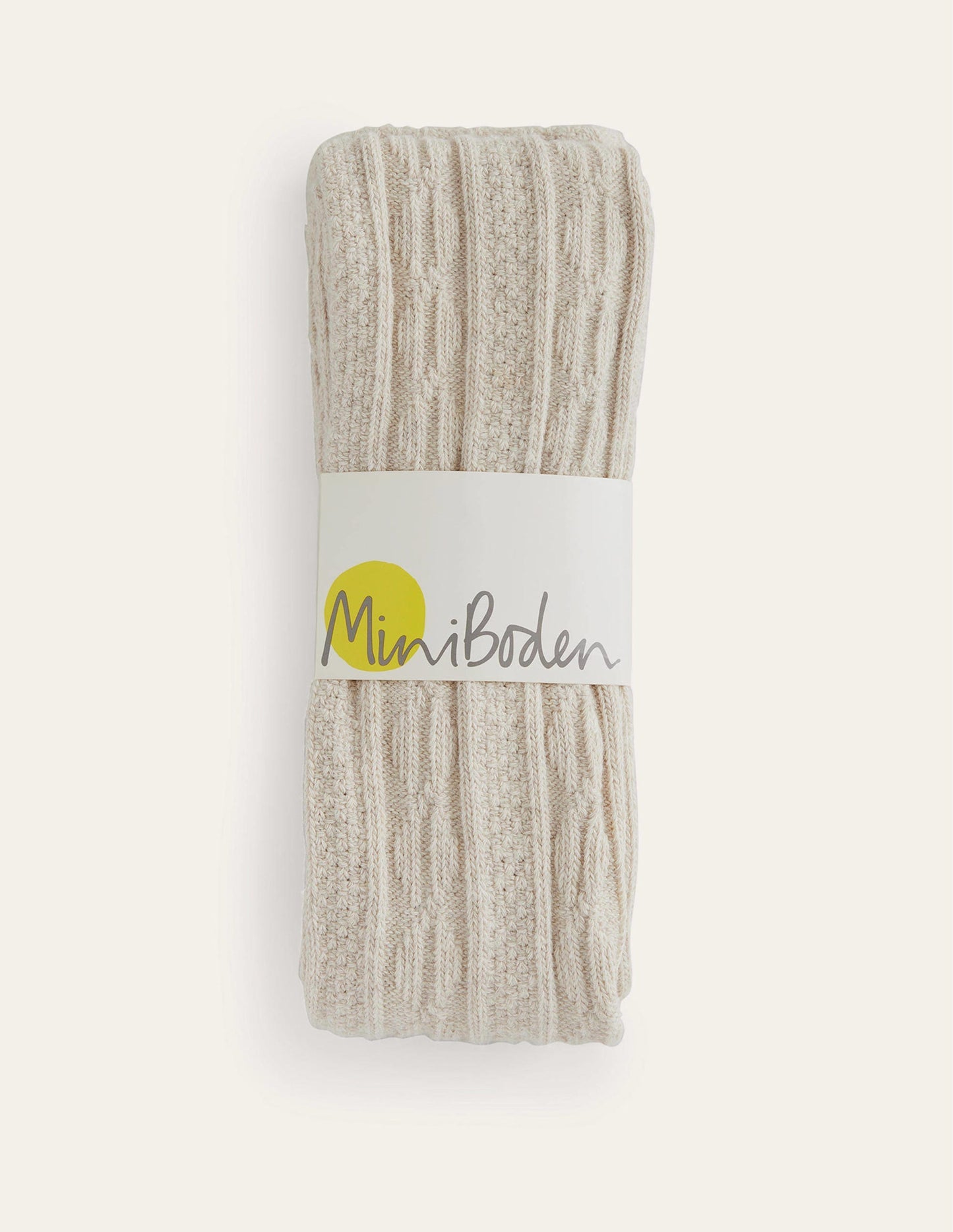 Cable Footless Tights - Oatmeal Marl