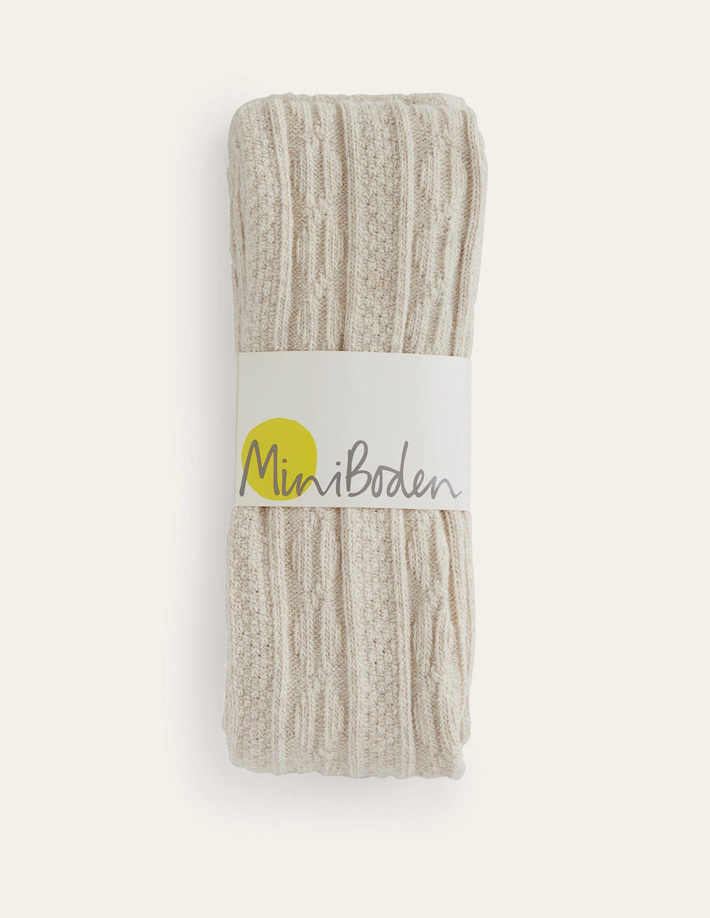 Cable Footless Tights - Oatmeal Marl