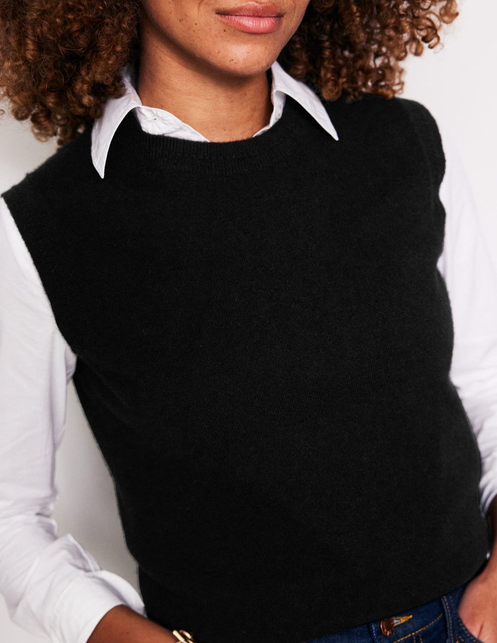 Eva Cashmere Vest - Black