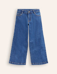 Wide Leg Pants - Mid Vintage Blue