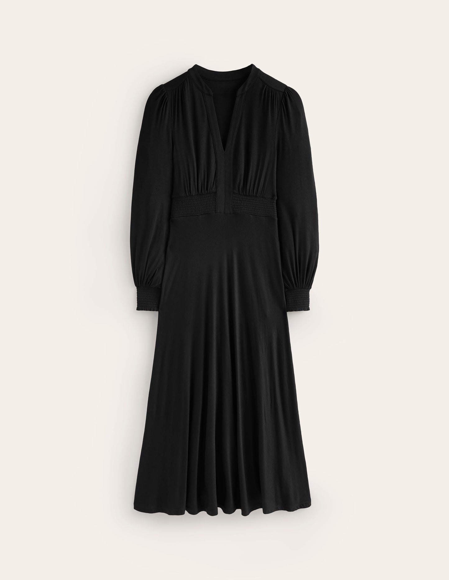 Ivy Smocked Midi Dress - Black