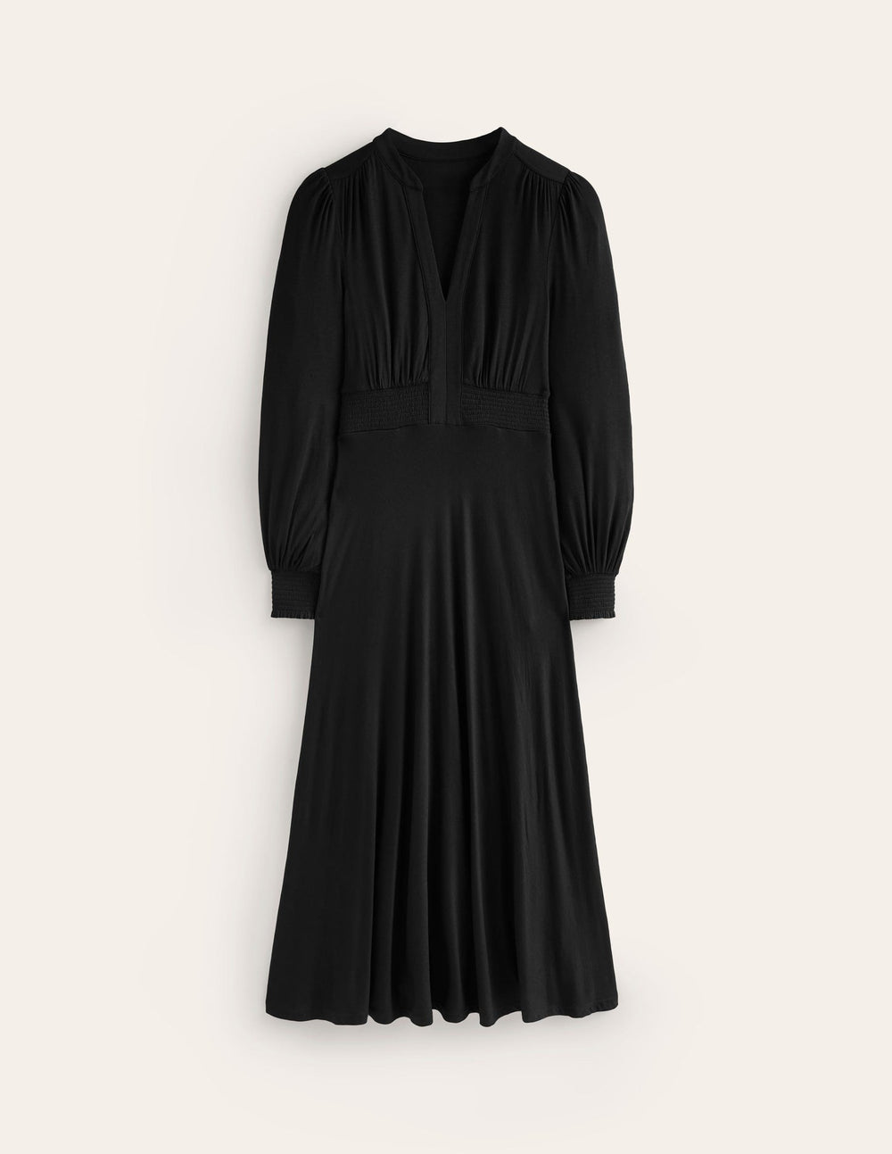 Ivy Smocked Midi Dress - Black