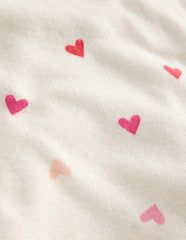 Long Sleeve Pointelle Top - Soft Ivory Hearts