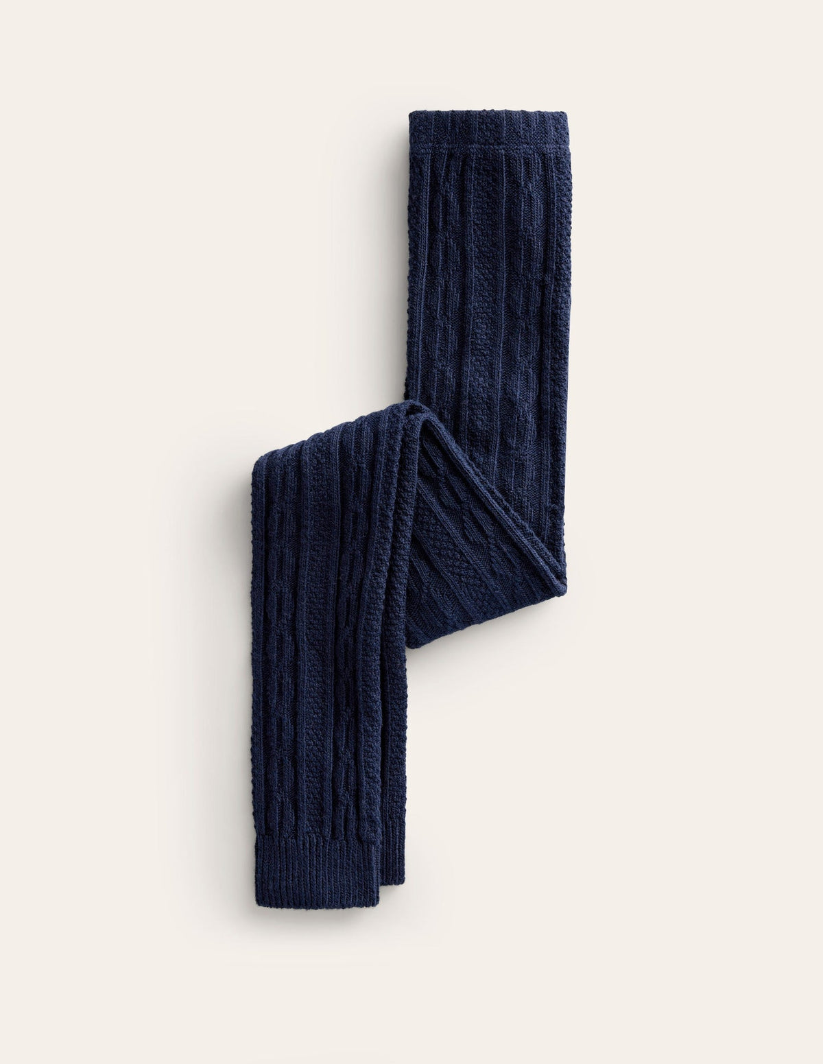 Cable Footless Tights - College Navy