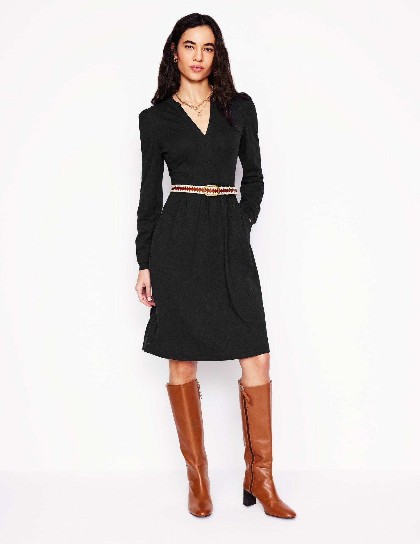 Naomi Relaxed Jersey Dress - Black