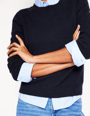 Eva Cashmere V - Neck Sweater - Navy