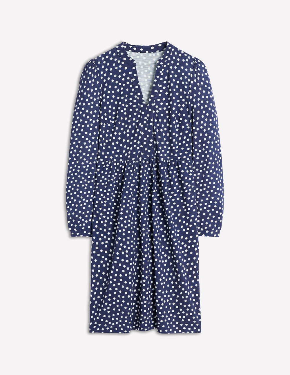 Naomi Relaxed Jersey Dress - French Navy, Abstract Dot