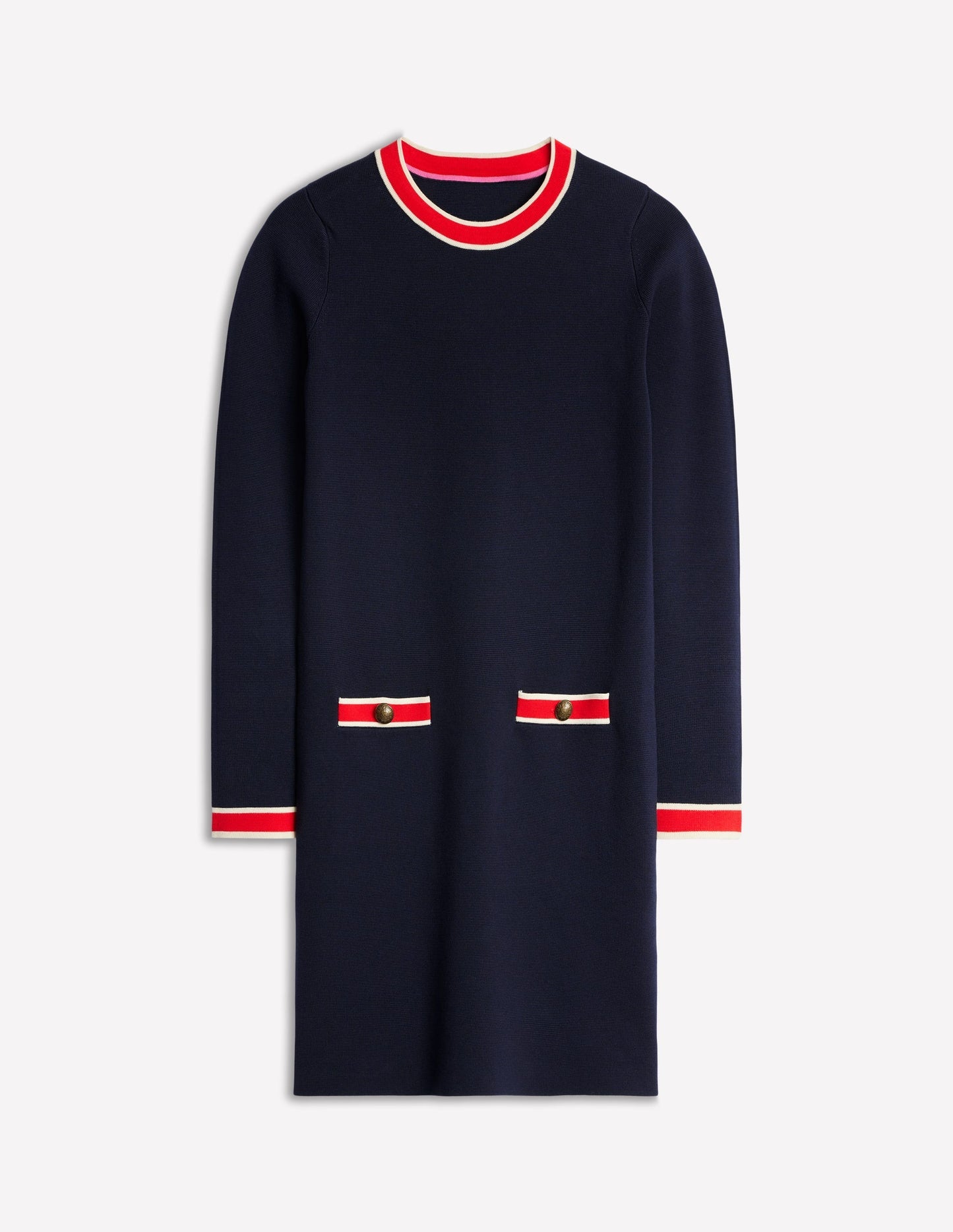 Holly Knitted Shift Dress - Navy