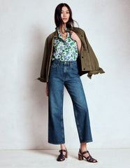 High Rise Straight Crop Jeans - Mid Vintage