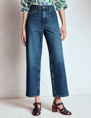 High Rise Straight Crop Jeans - Mid Vintage