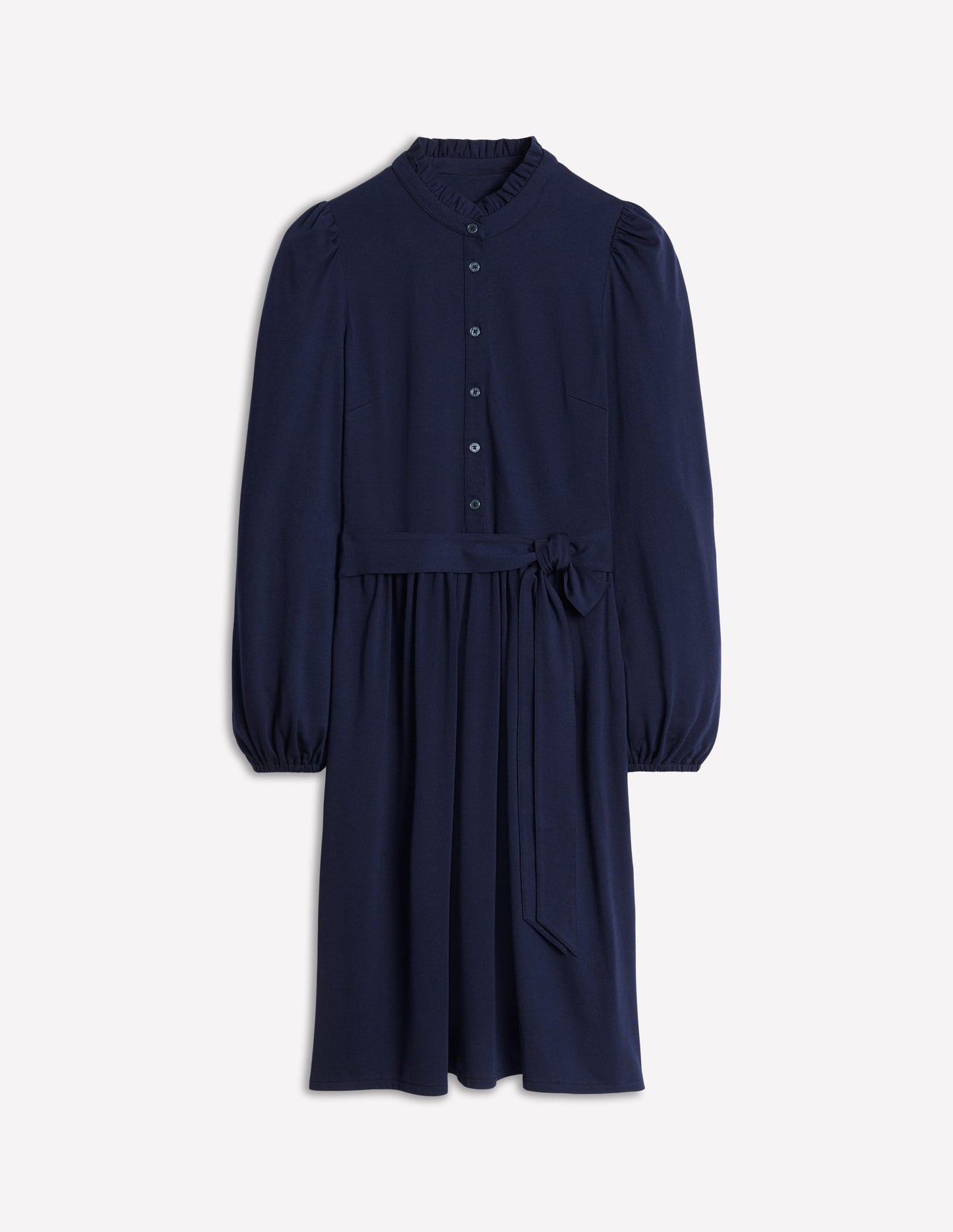 Willow Frill Short Shirt Dress - Navy