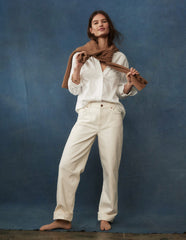 Sadie Relaxed Cotton Shirt - White Oxford