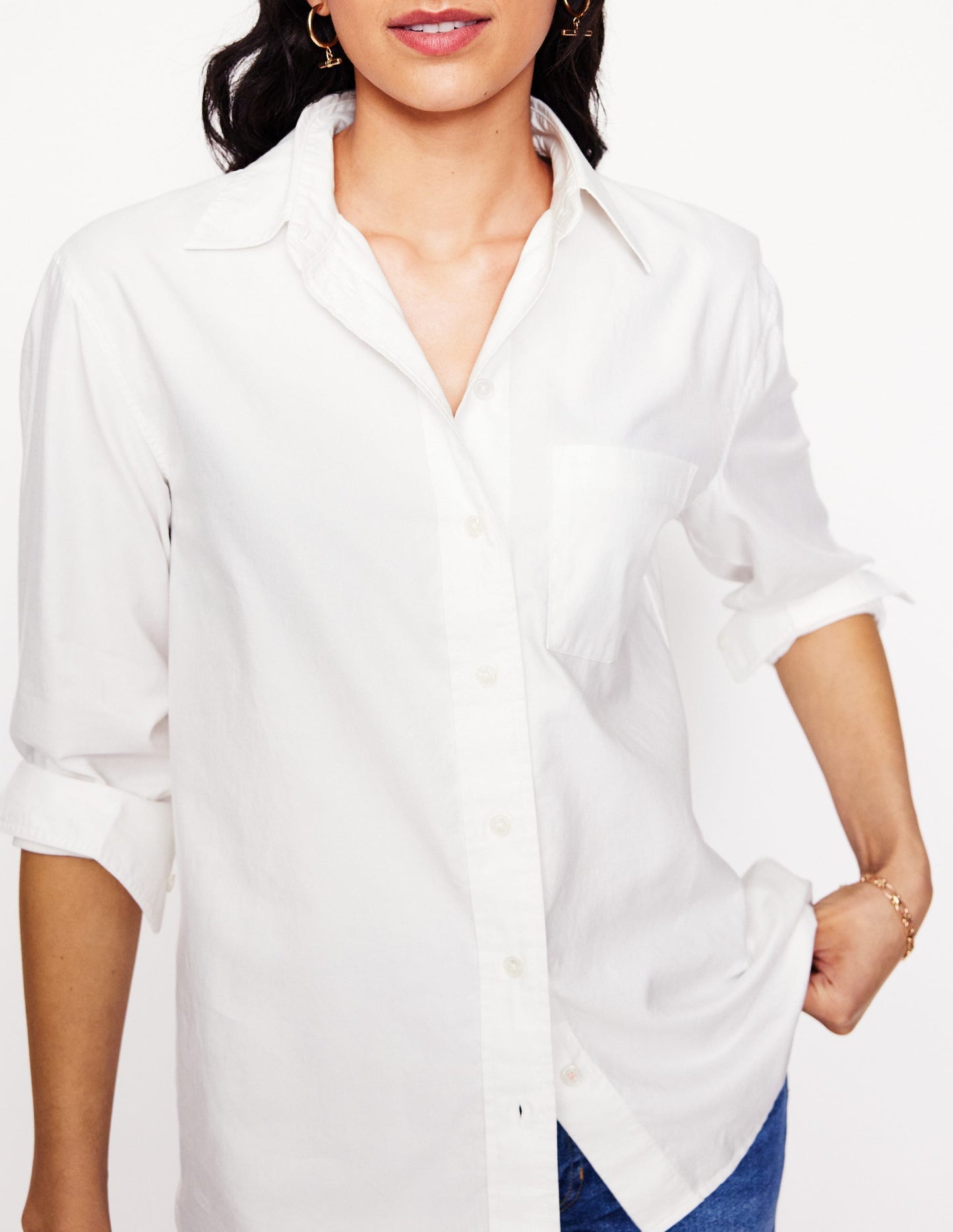 Sadie Relaxed Cotton Shirt - White Oxford
