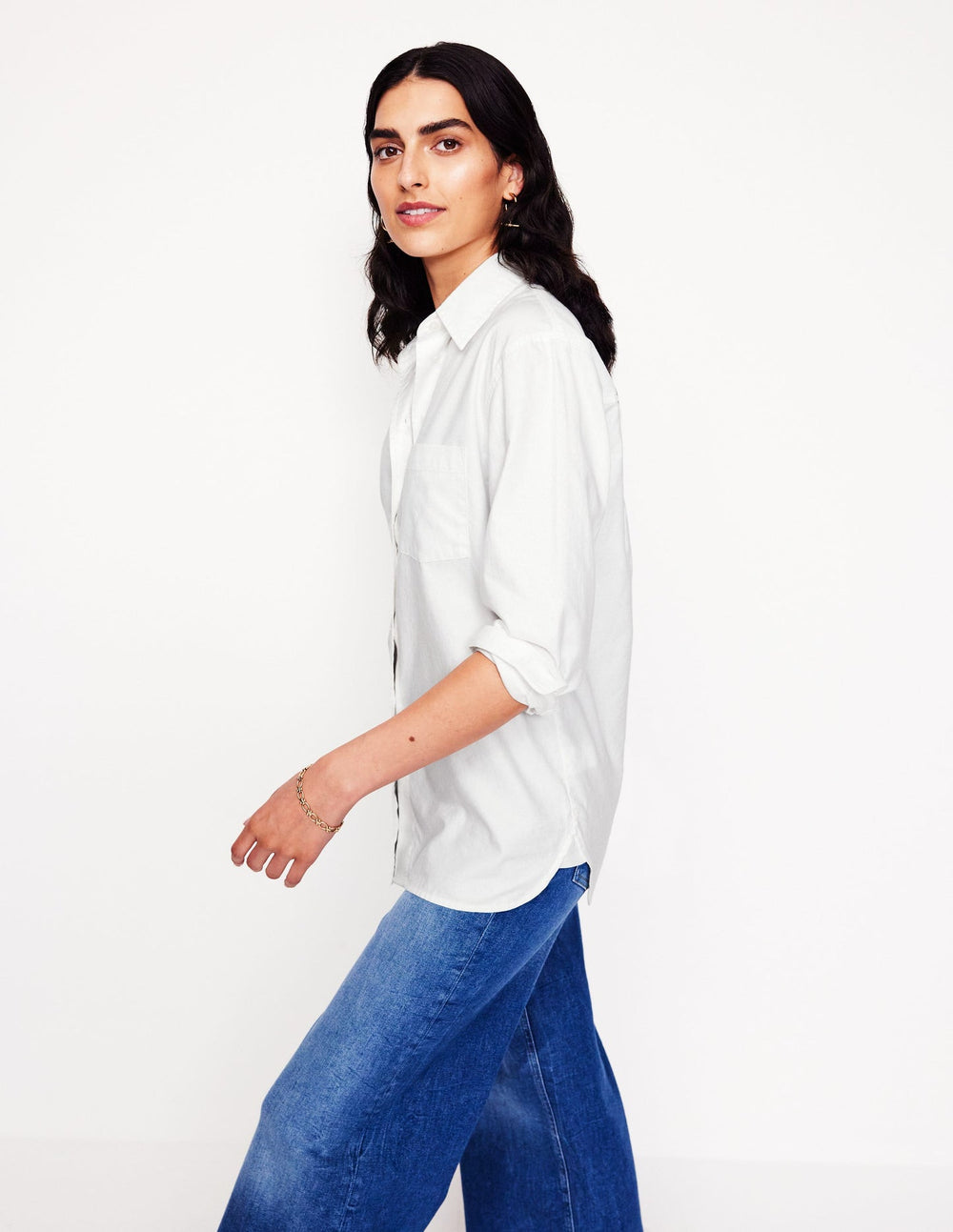 Sadie Relaxed Cotton Shirt - White Oxford