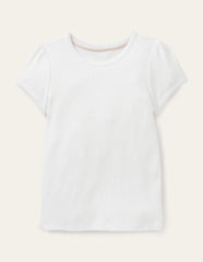 Short Sleeve Pointelle Top - White
