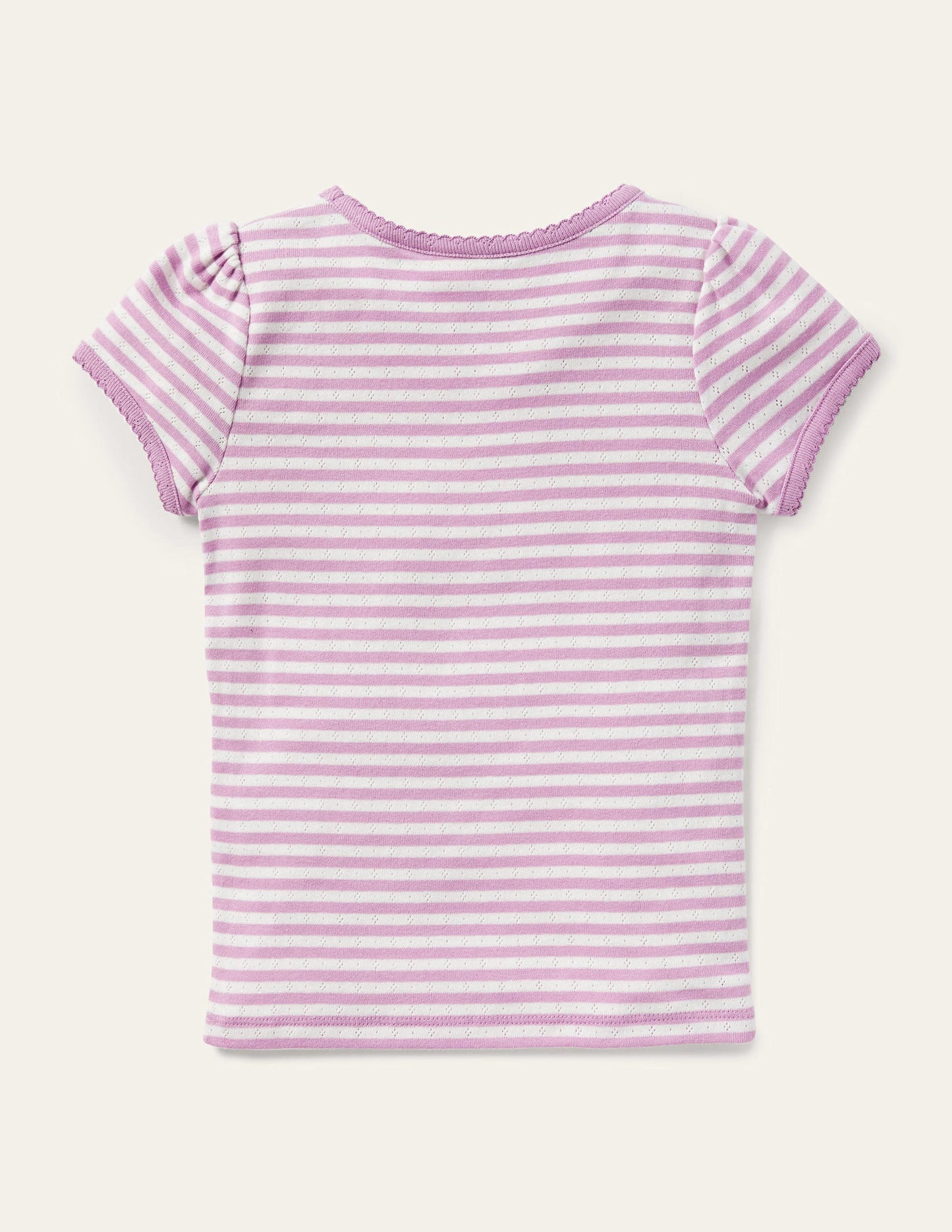 Short Sleeve Pointelle Top - Sugared Lilac