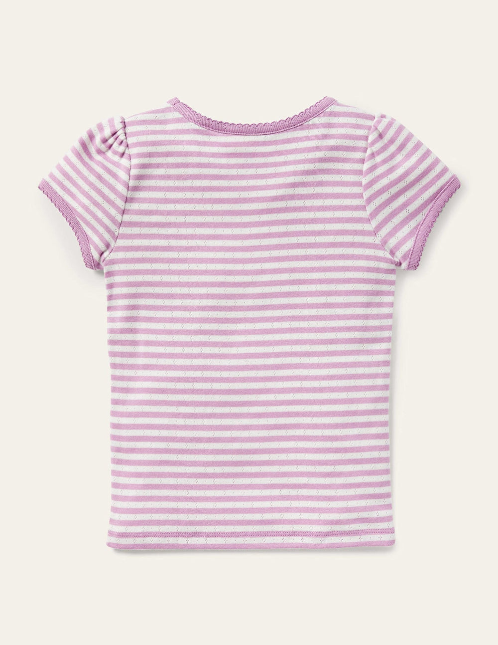Short Sleeve Pointelle Top - Sugared Lilac