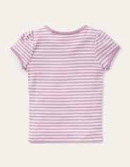 Short Sleeve Pointelle Top - Sugared Lilac