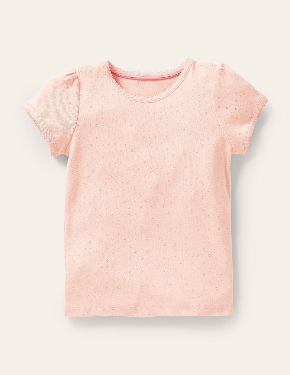 Short Sleeve Pointelle Top - Provence Dusty Pink