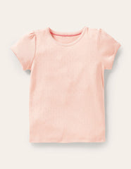 Short Sleeve Pointelle Top - Provence Dusty Pink