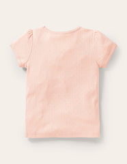 Short Sleeve Pointelle Top - Provence Dusty Pink