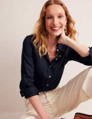 Sienna Linen Shirt - Navy
