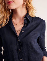 Sienna Linen Shirt - Navy