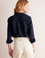 Sienna Linen Shirt - Navy