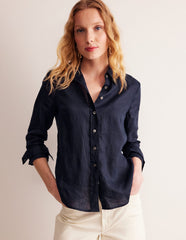 Sienna Linen Shirt - Navy