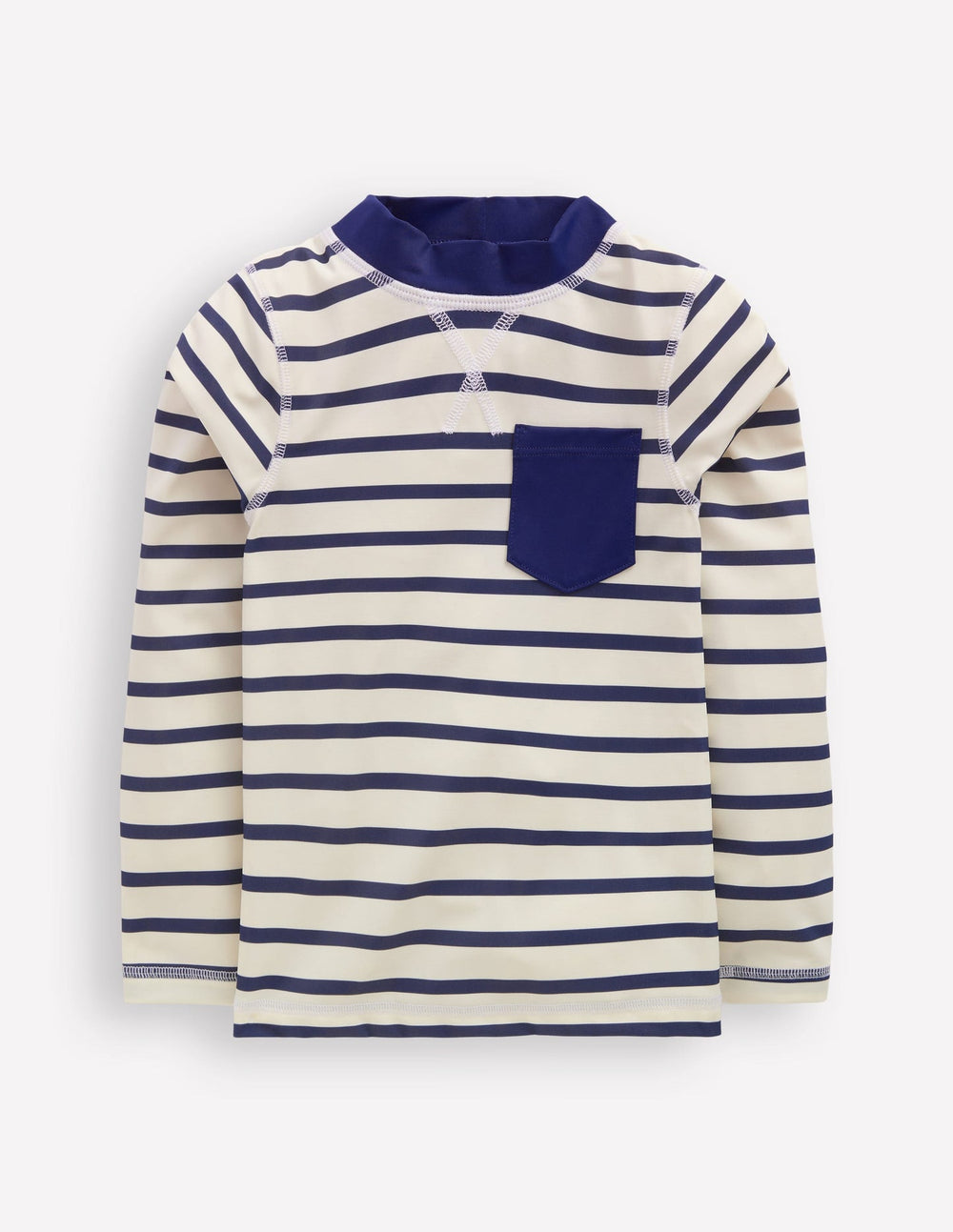 Sun Safe Breton Rash Vest - College Navy/ Ivory Stripe